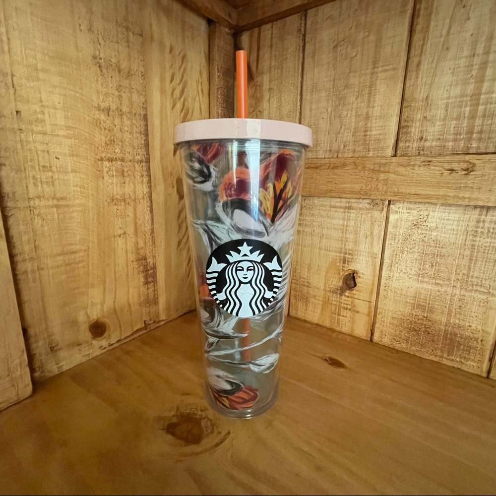 NWT Starbucks Peony Flower Floral Tumbler